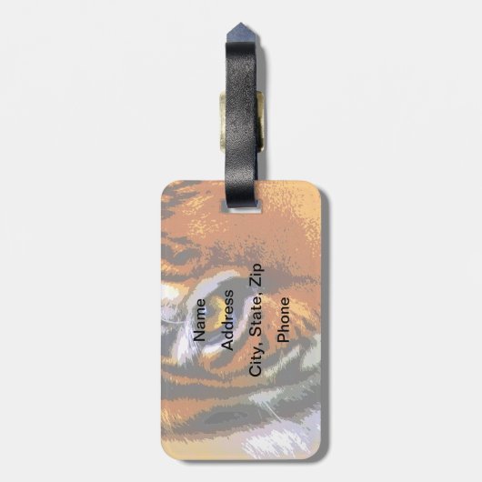 TIGER EYE BAGAGELABEL (Achterkant verticaal)