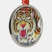 Tiger Eye Metalen Ornament (Rechts)