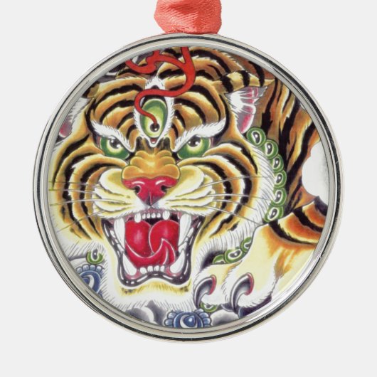 Tiger Eye Metalen Ornament (Voorkant)