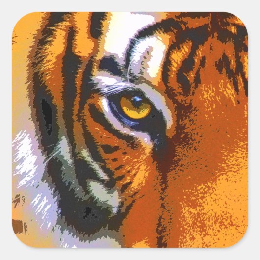 TIGER EYE VIERKANTE STICKER (Voorkant)