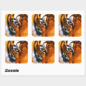 TIGER EYE VIERKANTE STICKER (Vel)