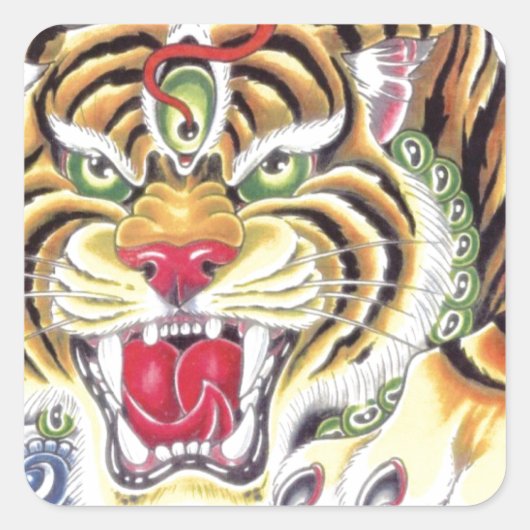 Tiger Eye Vierkante Sticker (Voorkant)