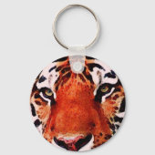 Tiger Eyes Custom Basic Button Sleutelhanger (Voorkant)