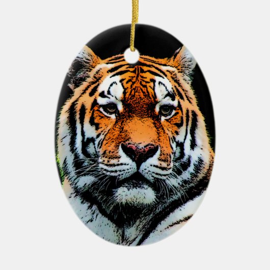 Tiger Eyes Inspirerend Keramisch Ornament (Voorkant)