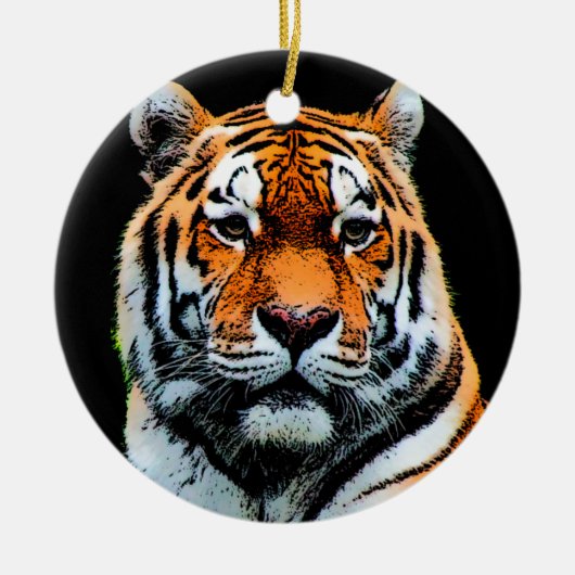 Tiger Eyes Inspirerend Keramisch Ornament (Voorkant)