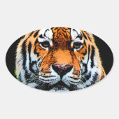 Tiger Eyes Inspirerend Ovale Sticker (Voorkant)