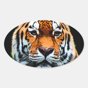 Tiger Eyes Inspirerend Ovale Sticker