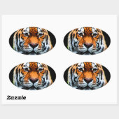 Tiger Eyes Inspirerend Ovale Sticker (Vel)