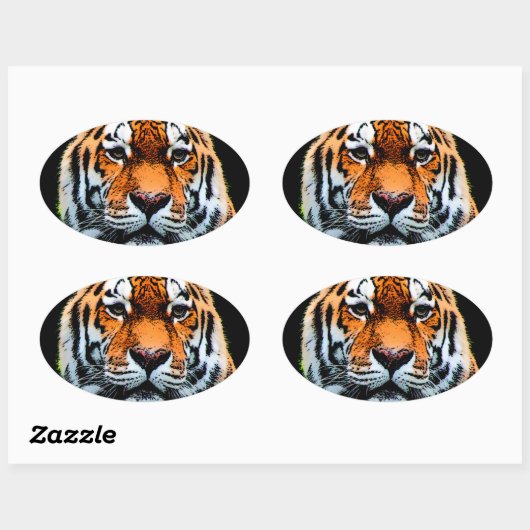 Tiger Eyes Inspirerend Ovale Sticker (Vel)