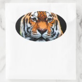 Tiger Eyes Inspirerend Ovale Sticker (Tas)