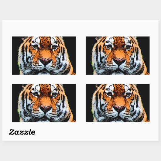 Tiger Eyes Inspirerend Rechthoekige Sticker (Vel)