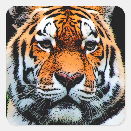 Tiger Eyes Inspirerend Vierkante Sticker (Voorkant)