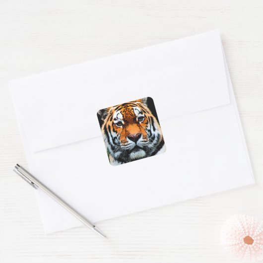 Tiger Eyes Inspirerend Vierkante Sticker (Envelop)