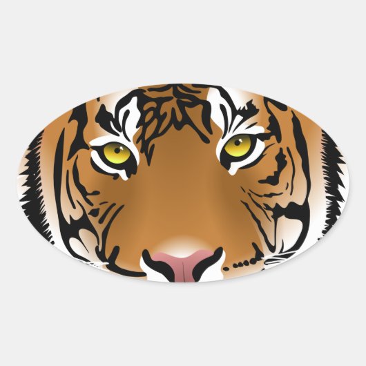 Tiger Eyes Ovale Sticker (Voorkant)