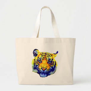 Tiger Eyes Pop Art Grote Tote Bag