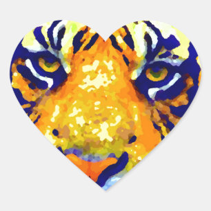 Tiger Eyes Pop Art Hart Sticker