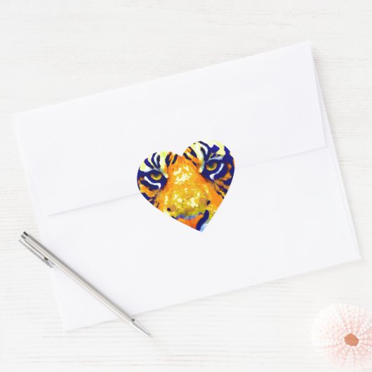 Tiger Eyes Pop Art Hart Sticker (Envelop)