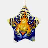 Tiger Eyes Pop Art Keramisch Ornament (Rechts)