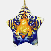 Tiger Eyes Pop Art Keramisch Ornament (Links)