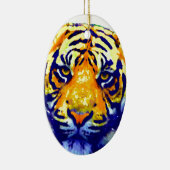 Tiger Eyes Pop Art Keramisch Ornament (Rechts)