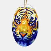 Tiger Eyes Pop Art Keramisch Ornament (Links)