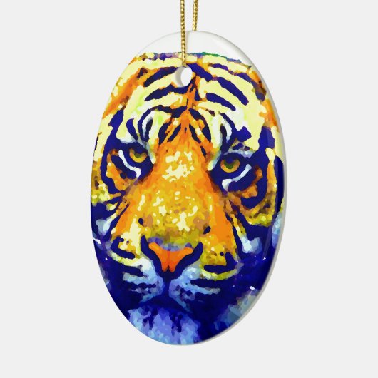 Tiger Eyes Pop Art Keramisch Ornament (Links)