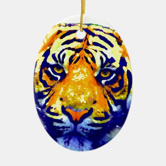 Tiger Eyes Pop Art Keramisch Ornament (Voorkant)