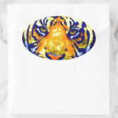 Tiger Eyes Pop Art Ovale Sticker (Tas)