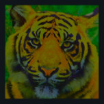 Tiger Eyes Pop Art Poster<br><div class="desc">Tiger kunstwerk - Tiger Head Animal Art - College Pop Art - Wild Big Cats Afbeeldingen</div>