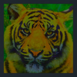 Tiger Eyes Pop Art Poster<br><div class="desc">Tiger kunstwerk - Tiger Head Animal Art - College Pop Art - Wild Big Cats Afbeeldingen</div>