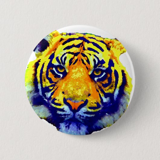 Tiger Eyes Pop Art Ronde Button 5,7 Cm (Voorkant)