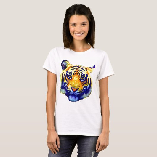Tiger Eyes Pop Art T-shirt (Voorkant volledig)