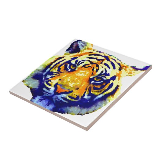 Tiger Eyes Pop Art Tegeltje (Zijkant)