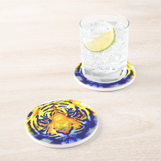 Tiger Eyes Pop Art Zandsteen Onderzetter (Zijkant)