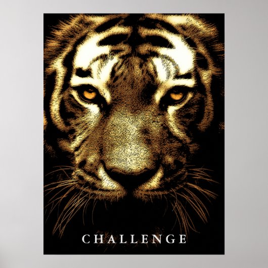 Tiger Eyes Wild Animal Art Challenge Inspirerend Poster (Voorkant)