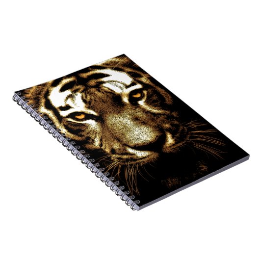 Tiger Eyes Wild Animal Art Foto's Notitieboek (Rechterzijde)