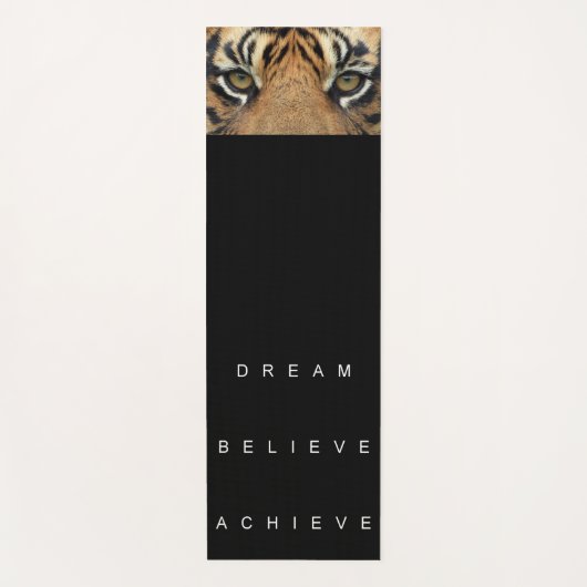 Tiger Eyes Zwart Sjabloon Motivatie Quote Yogamat (Voorkant)
