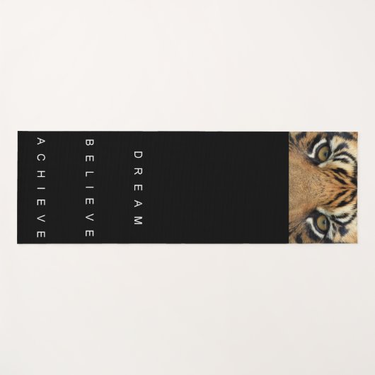 Tiger Eyes Zwart Sjabloon Motivatie Quote Yogamat (Voorkant (horizontaal))