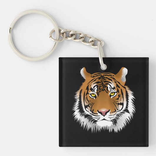 Tiger Face Acrylic Keyring Sleutelhanger (voorkant)
