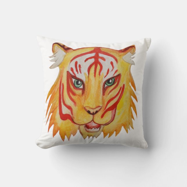 Tiger Face Art Cushion Kussen (Voorkant)