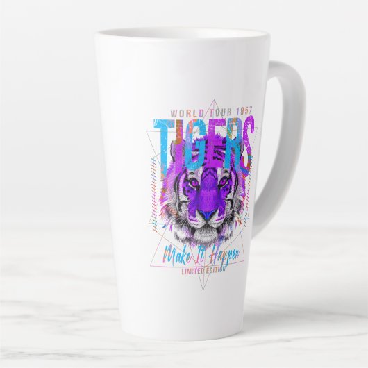 Tiger Face Art Latte Mok (Rechterhoek)