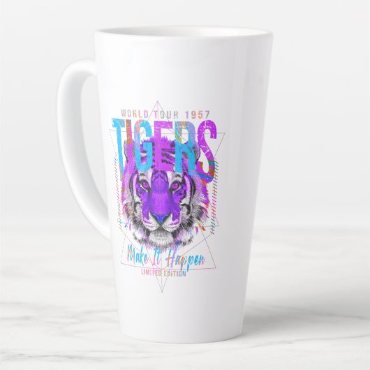 Tiger Face Art Latte Mok (Linkerhoek)