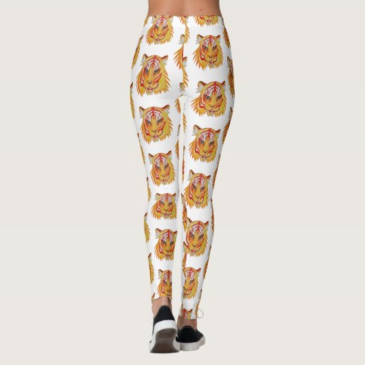 Tiger Face Art Tekening Leggings (Achterkant)