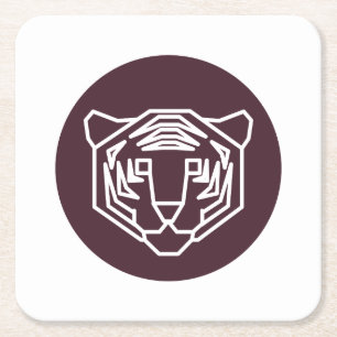 Tiger Face Badge Kartonnen Onderzetters