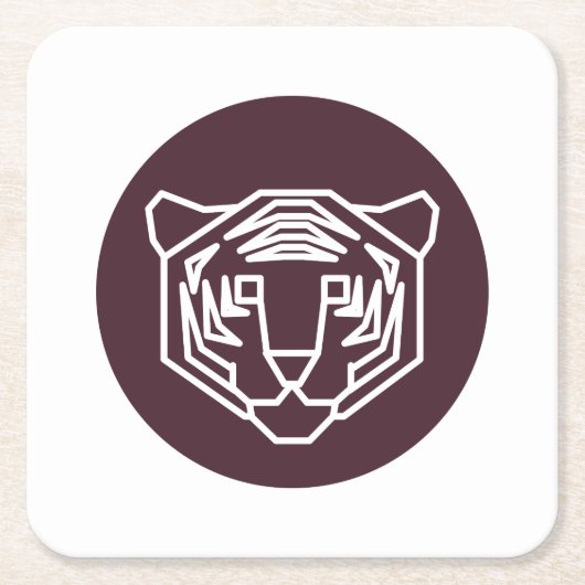 Tiger Face Badge Kartonnen Onderzetters (Voorkant)