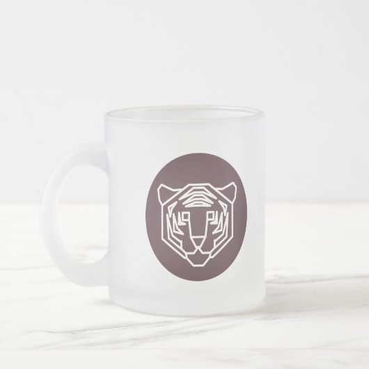 Tiger Face Badge Matglas Koffiemok (Links)