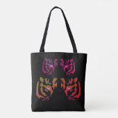 Tiger Face Black Tote Bag (Achterkant)