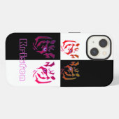 Tiger Face Black & White Check iPhone Hoesje (Achterkant horizontaal)