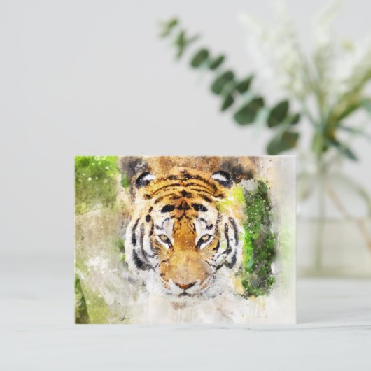 Tiger Face briefkaart (Staand voorkant)