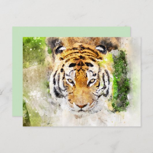 Tiger Face briefkaart (Voorkant / Achterkant)